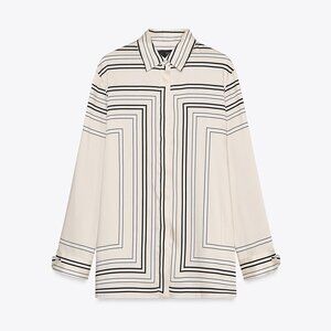 ZARA PRINTED SHIRT ZW COLLECTION STRIPED
